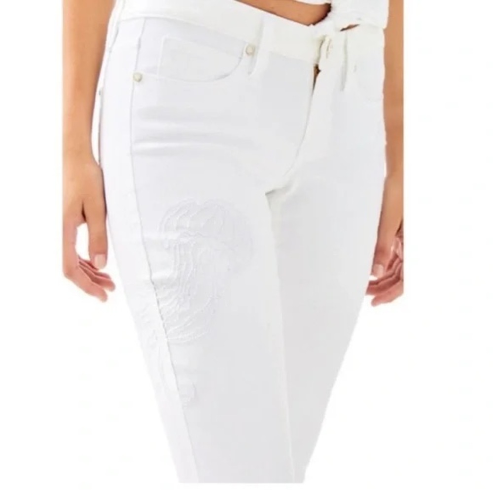 Lilly Pulitzer South Ocean Skinny Crop Jeans In Resort White 6 Sea Life Print